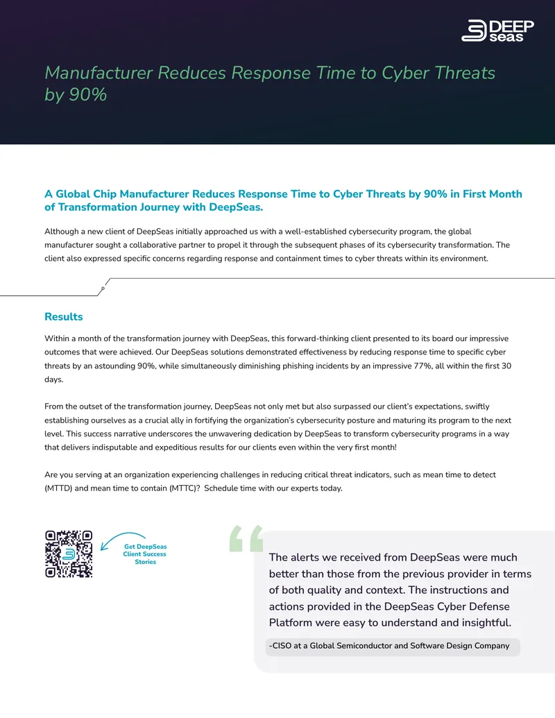 Global Chip Manufacturer Cybersecurity Transformation Case Study
