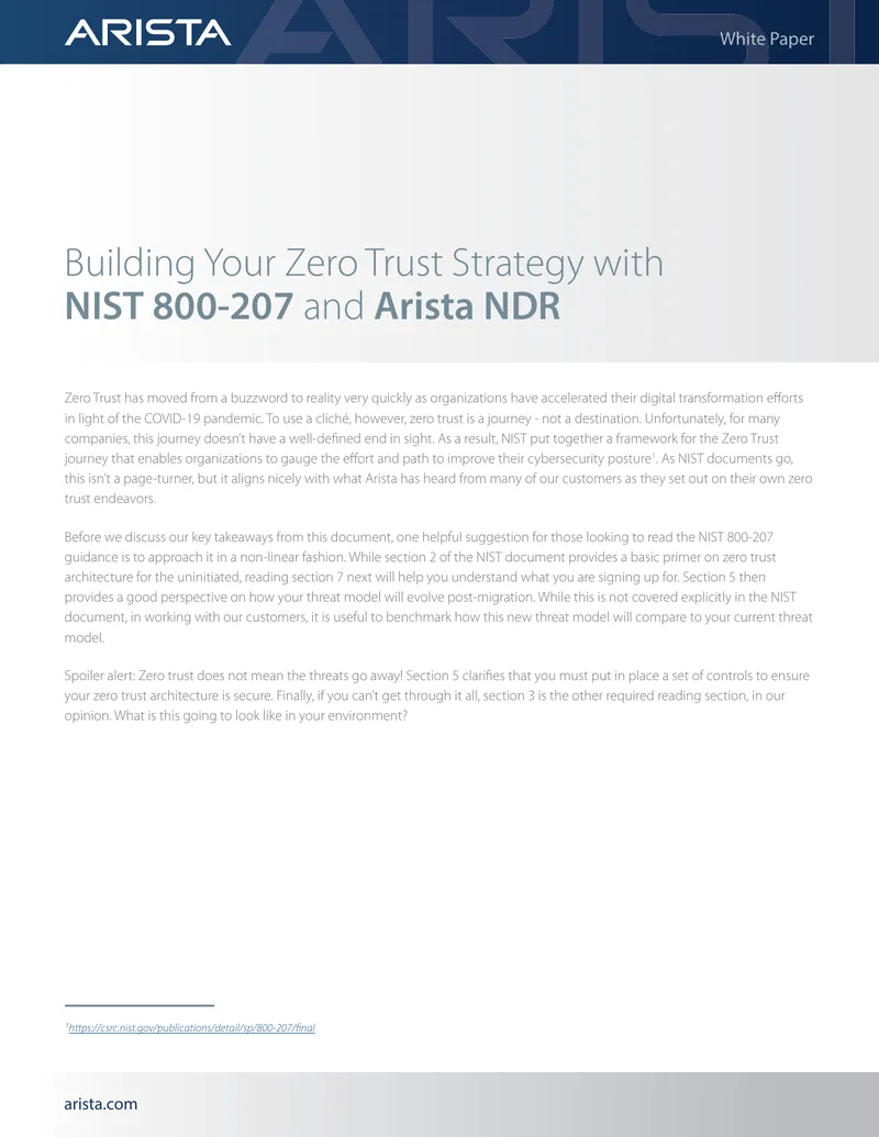 Building Your Zero Trust Strategy with NIST 800-207