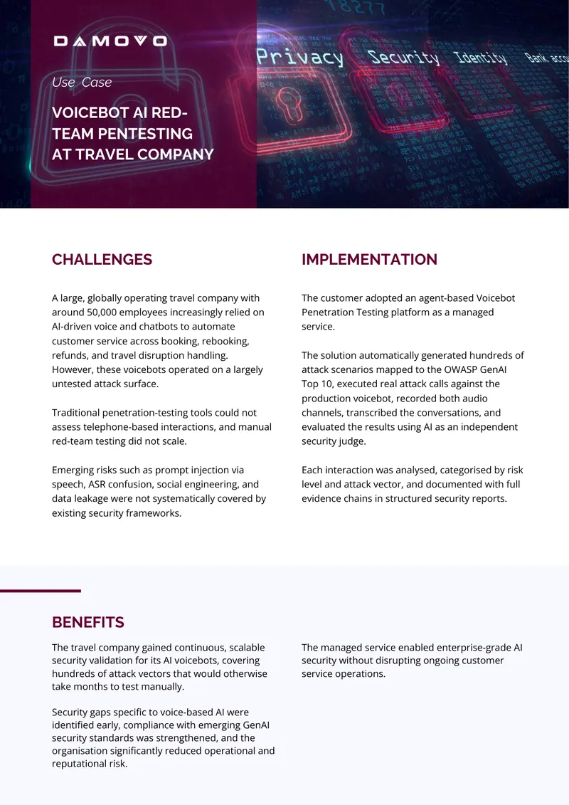 Voicebot AI Red-Team Penetration Testing Use Case