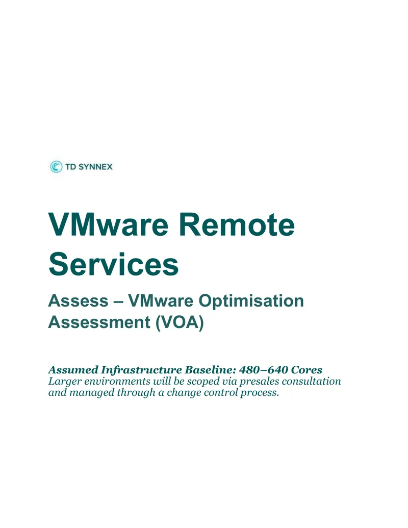 VMware Optimization Assessment Service Overview