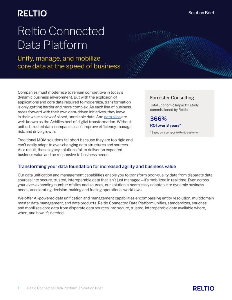 Reltio Connected Data Platform Solution Brief
