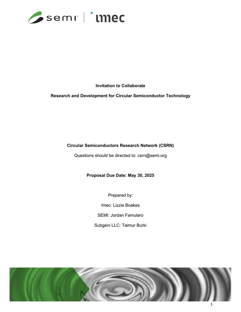 Circular Semiconductor Technology Collaboration Invitation