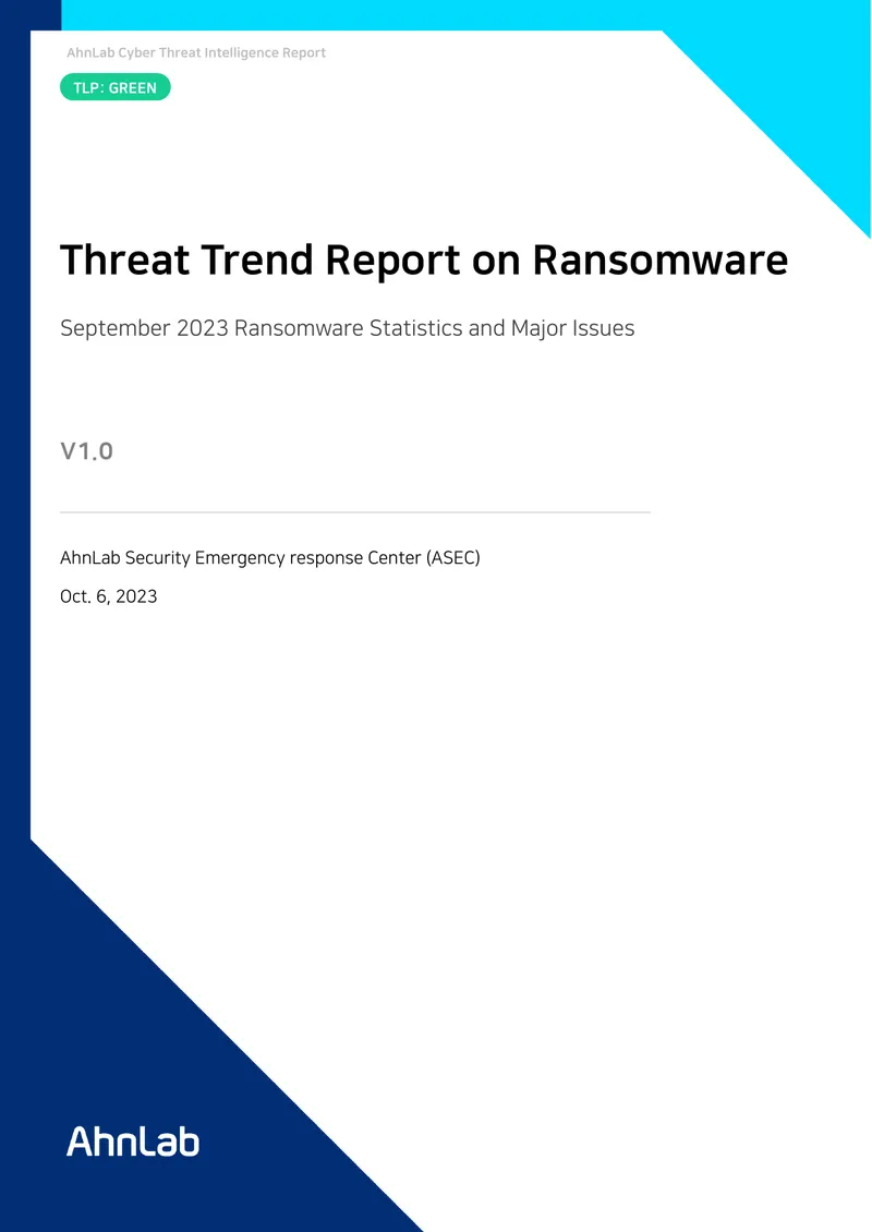 AhnLab Cyber Threat Intelligence Report September 2023