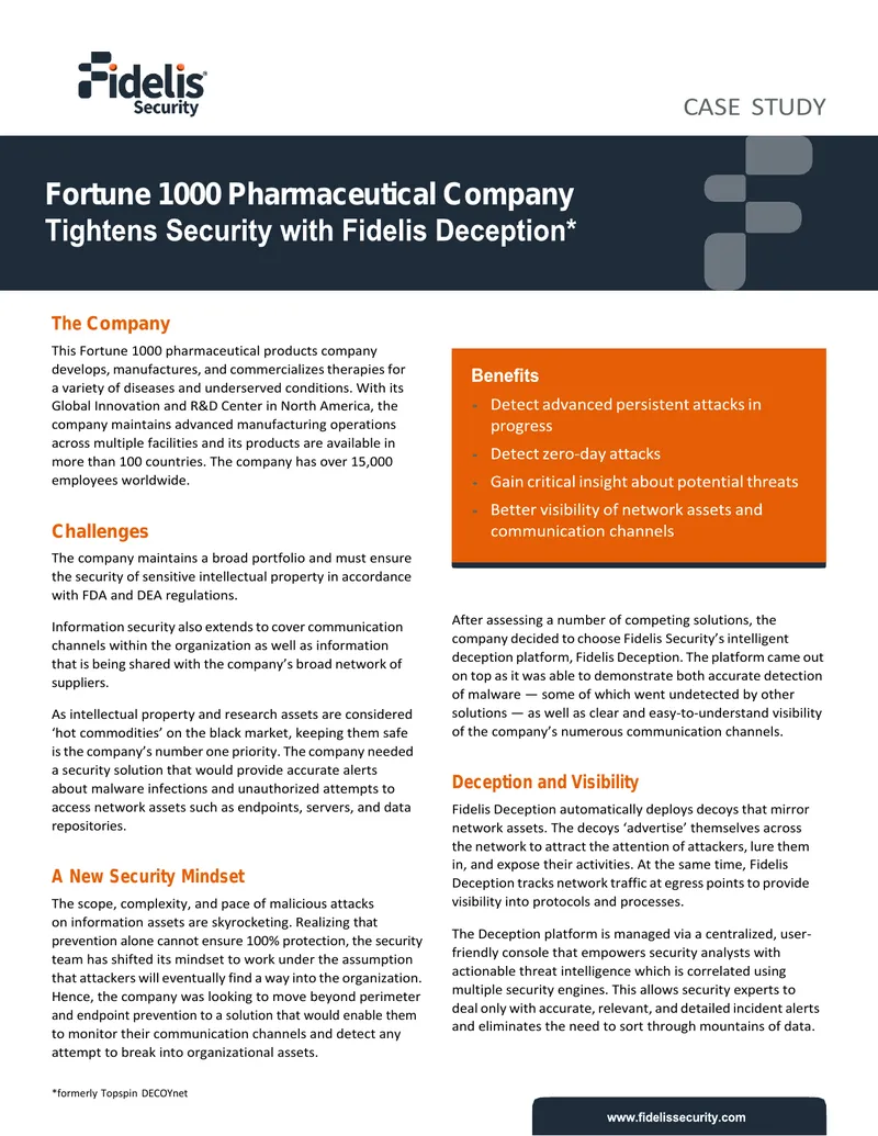 Pharmaceutical Company Security Case Study