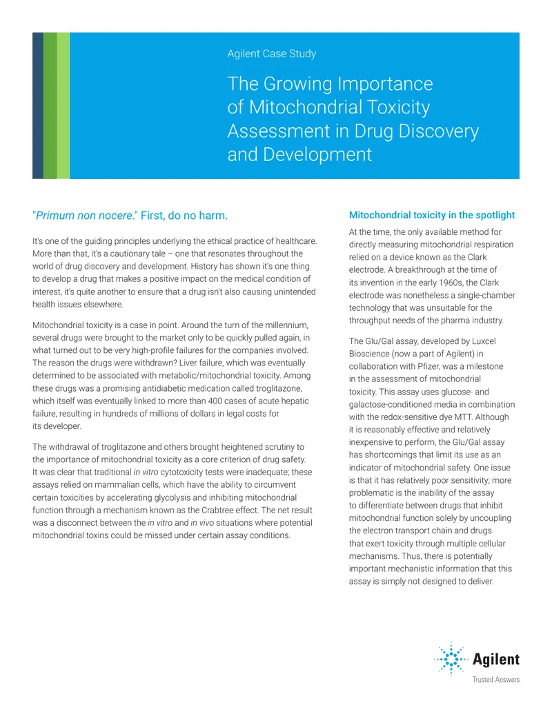 Mitochondrial Toxicity Assessment in Drug Development