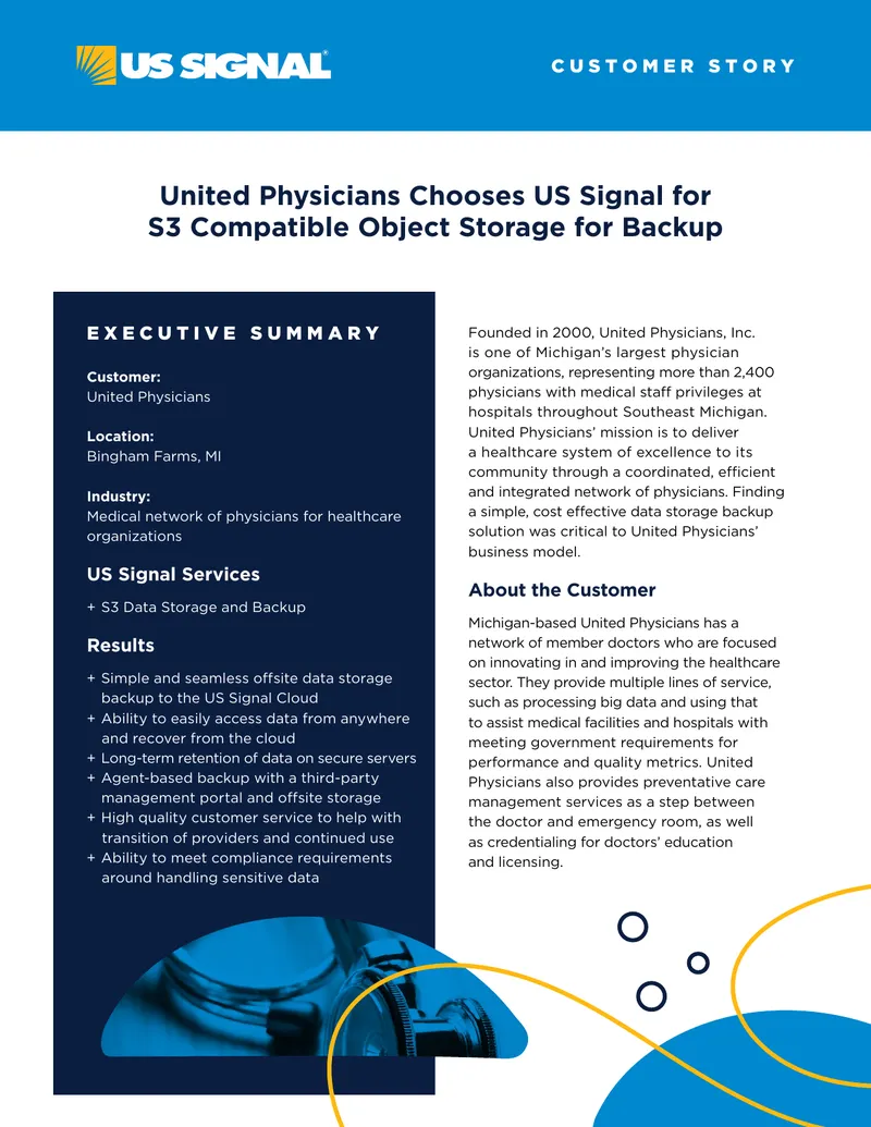 United Physicians Data Storage and Backup Case Study