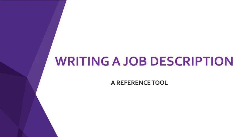 Job Description Writing Reference Tool