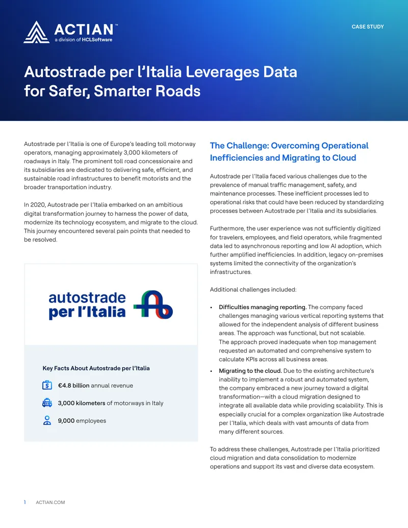 Digital Transformation Case Study of Autostrade per l’Italia