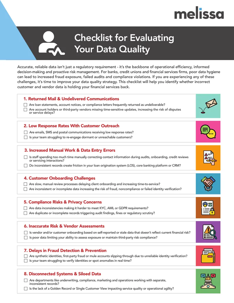 Checklist for Evaluating Data Quality