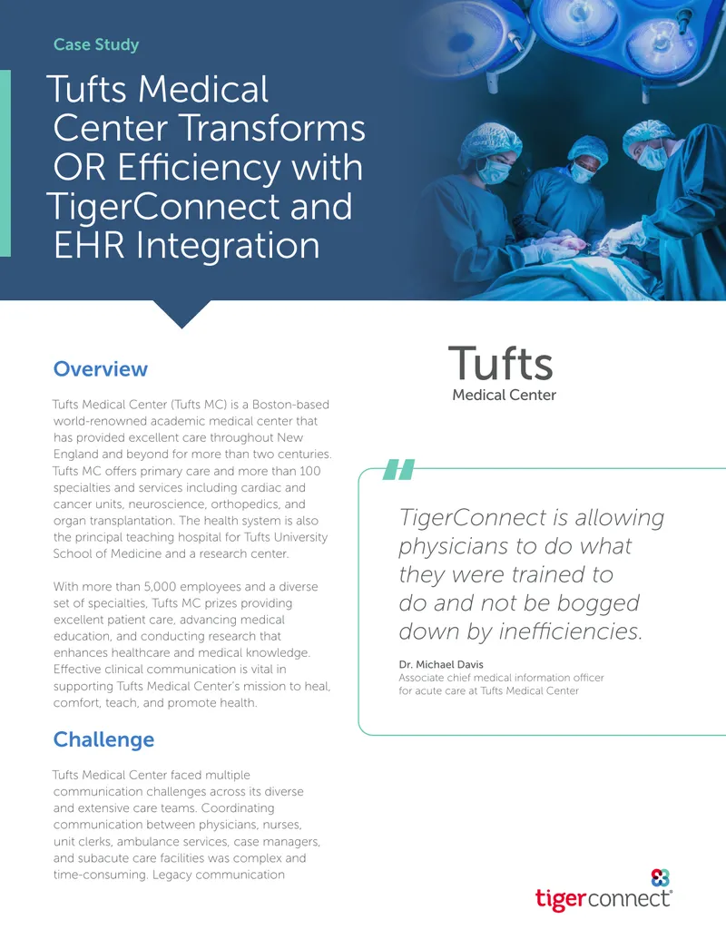 Tufts Medical Center OR Efficiency Transformation Case Study