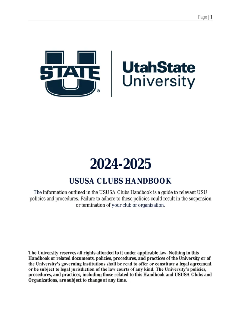 USUSA Clubs Handbook 2024-2025