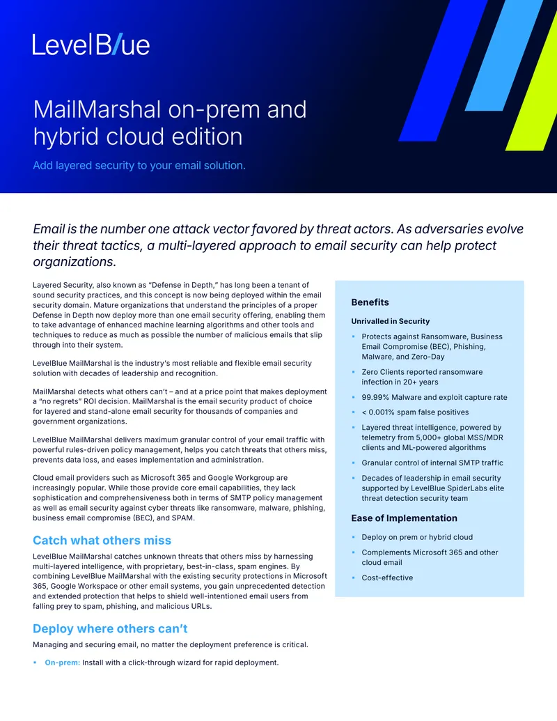 LevelBlue MailMarshal Email Security Solution