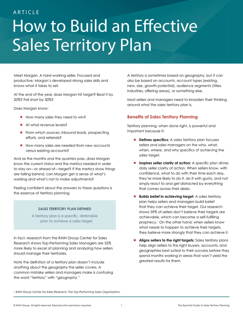 Essential Guide to Sales Territory Planning