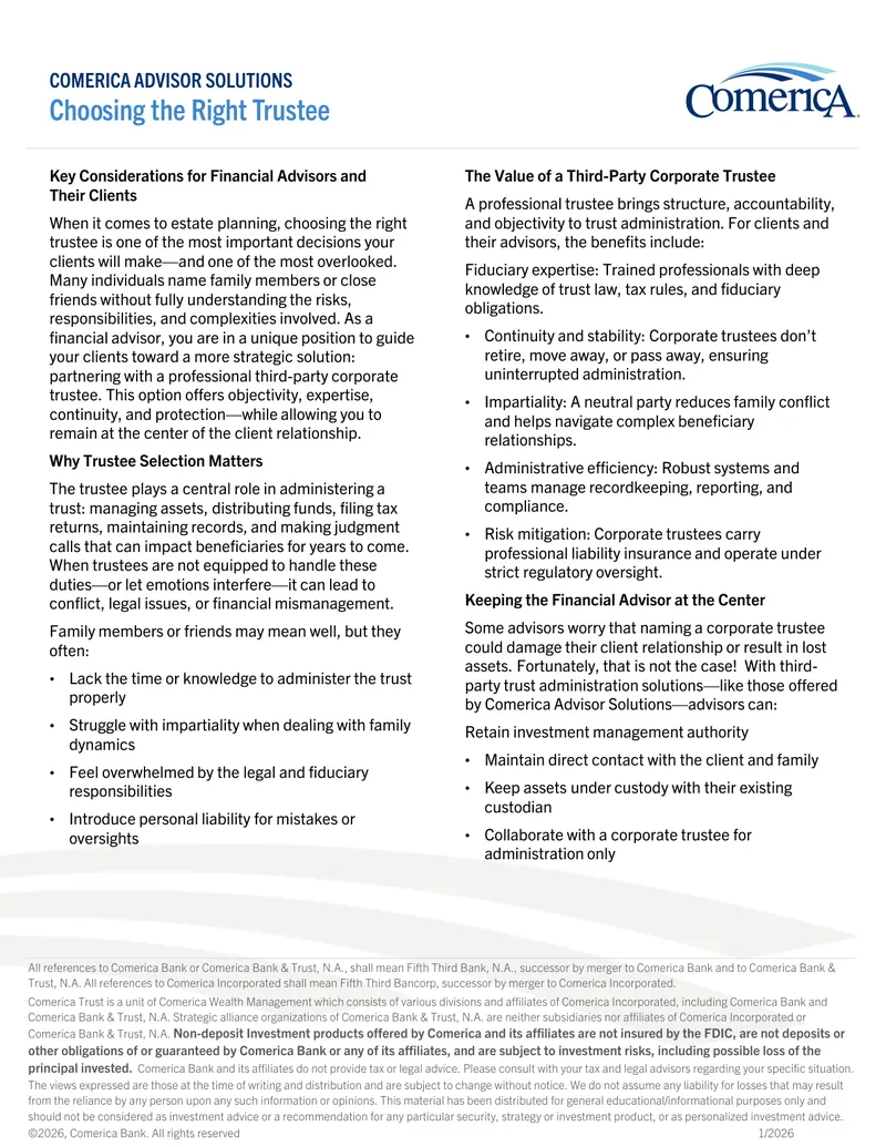 Key Considerations for Financial Advisors and Their Clients