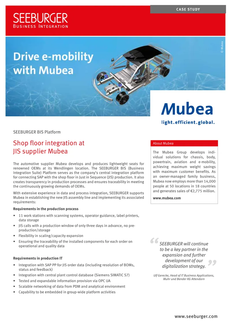 Mubea Shop Floor Integration Case Study preview page 1
