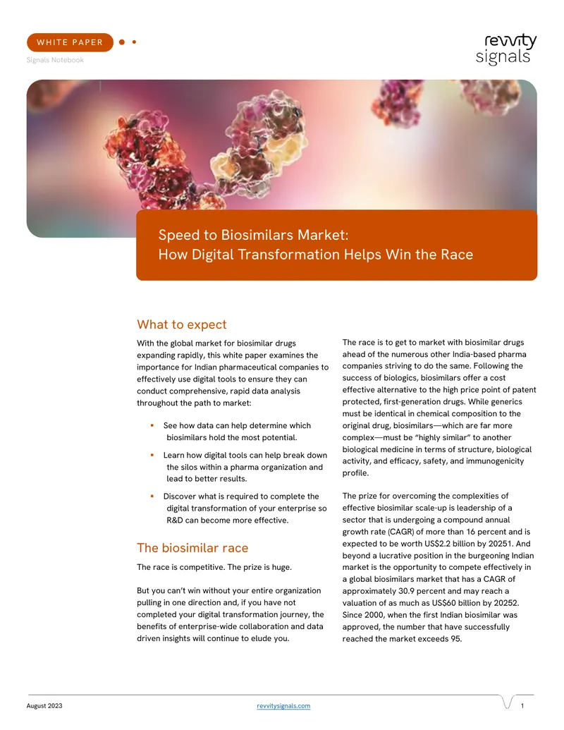 Speed to Biosimilars Market: How Digital Transformation Helps Win the Race