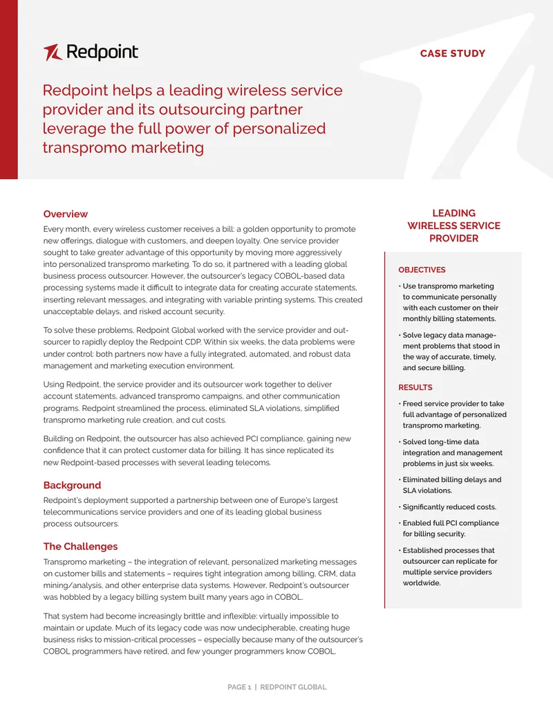 Case Study on Transpromo Marketing Implementation
