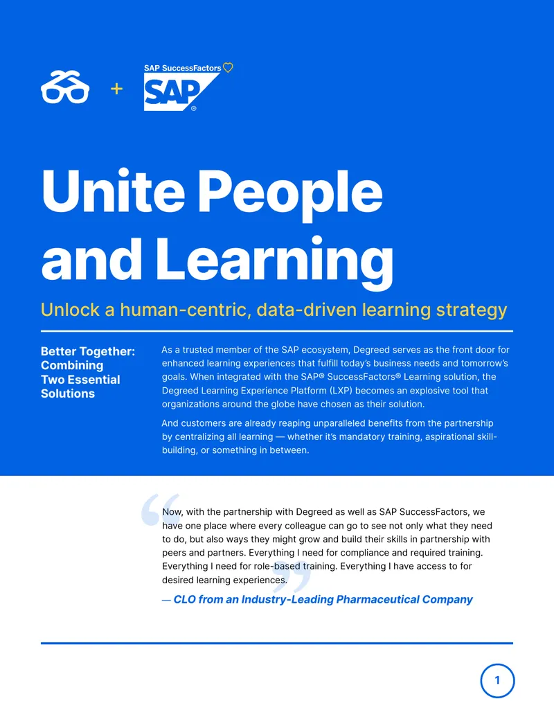 Integrating Degreed with SAP SuccessFactors Learning