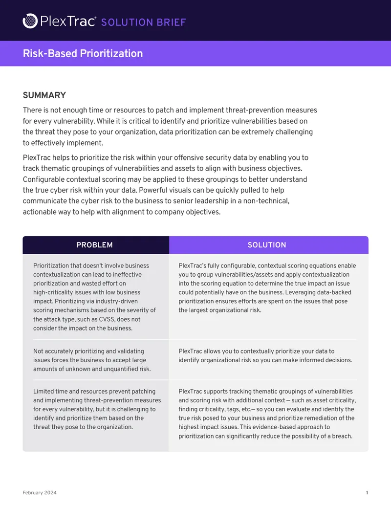 Risk-Based Prioritization in Cybersecurity