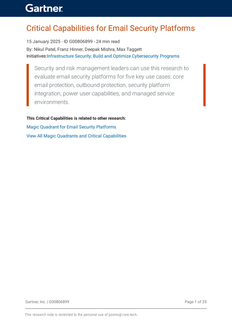 Critical Capabilities for Email Security Platforms