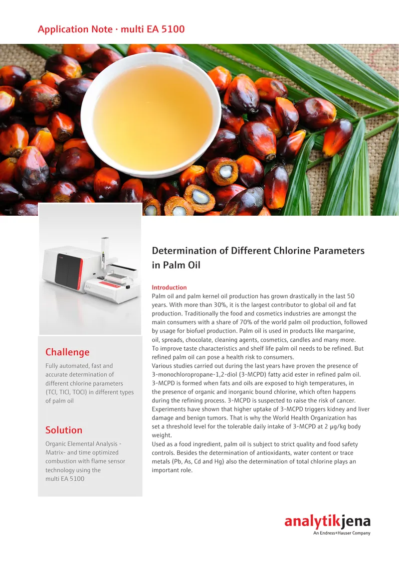 Determination of Chlorine Parameters in Palm Oil preview page 1
