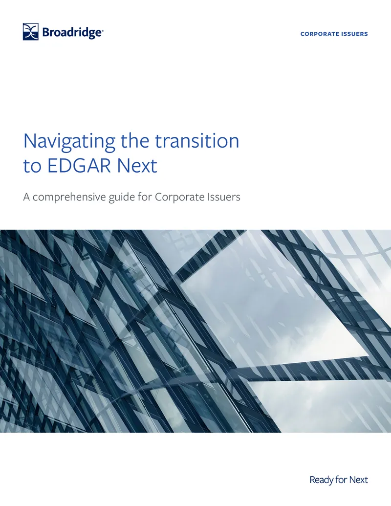 Navigating the Transition to EDGAR Next for Corporate Issuers