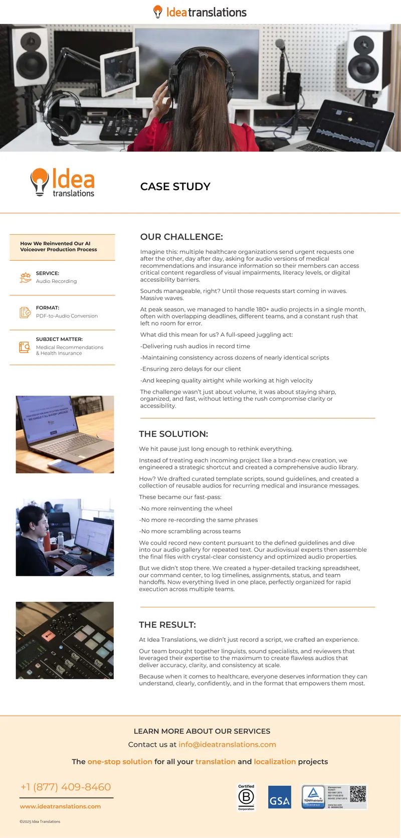 Audio Recording Service Case Study