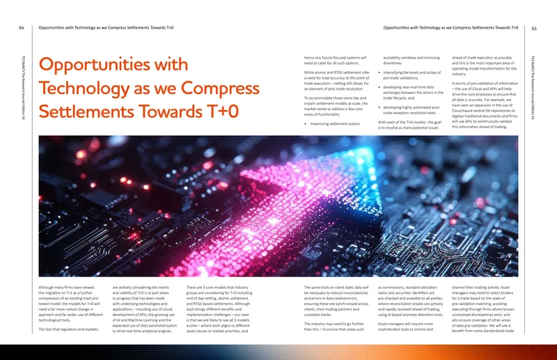 Technology Opportunities for T+0 Settlement Models
