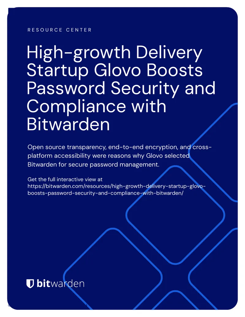Glovo Enhances Password Security with Bitwarden