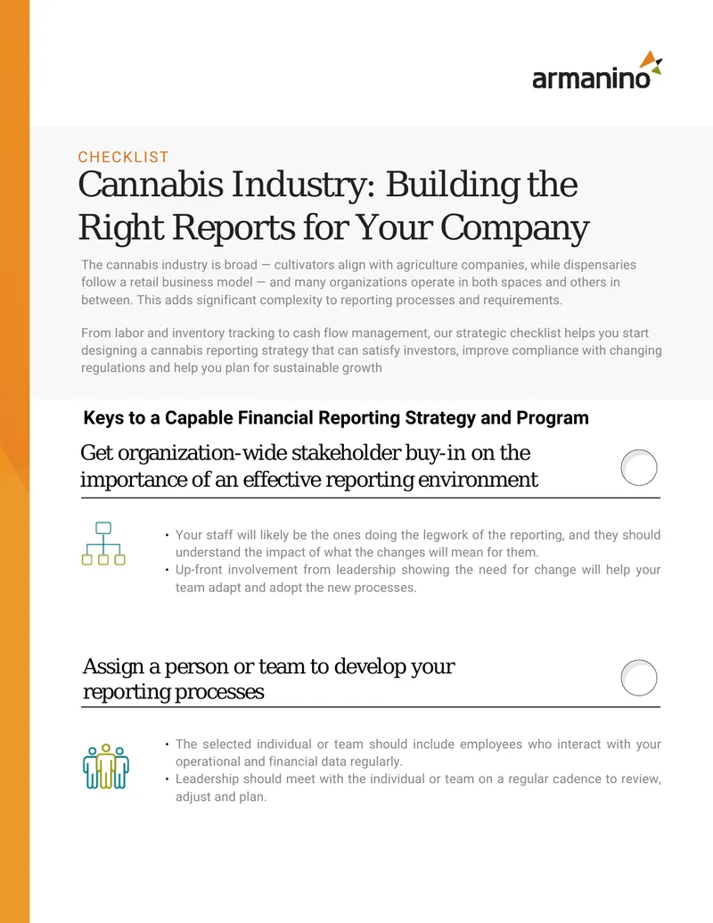 Cannabis Industry Reporting Strategy Checklist