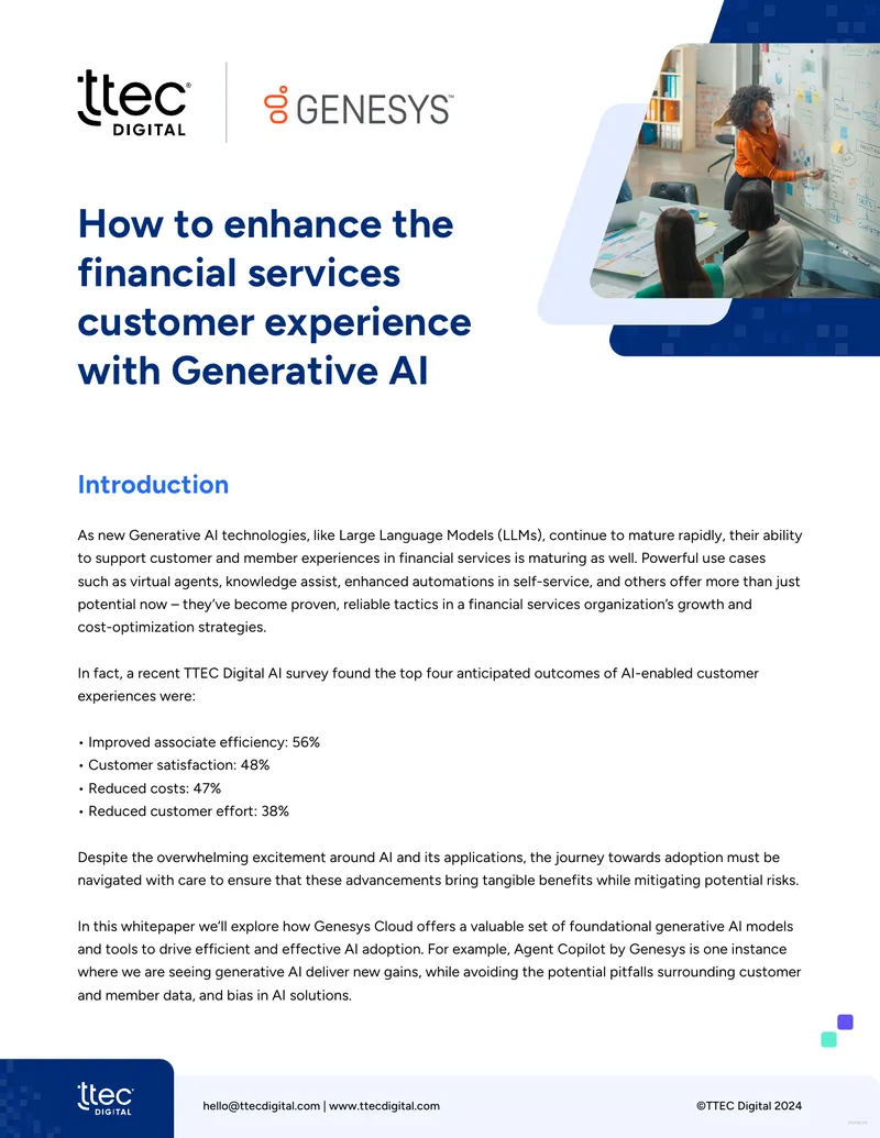 Enhancing Financial Services Customer Experience with AI