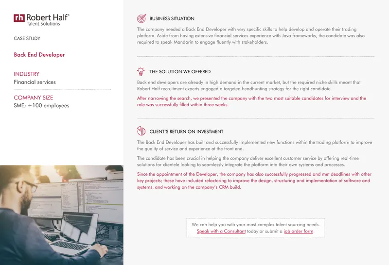 Back End Developer Recruitment Case Study