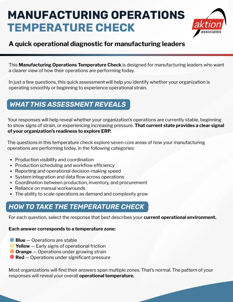 Manufacturing Operations Temperature Check Assessment