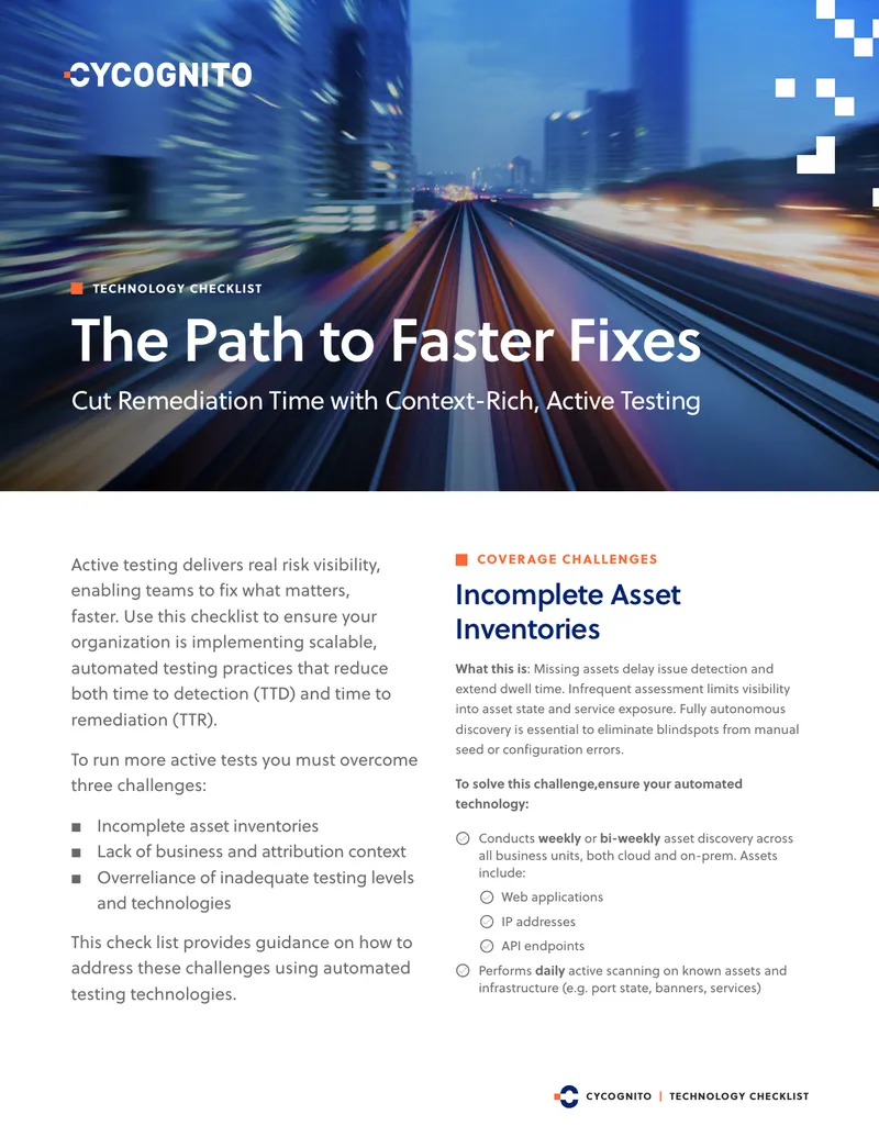 Technology Checklist for Active Testing Implementation