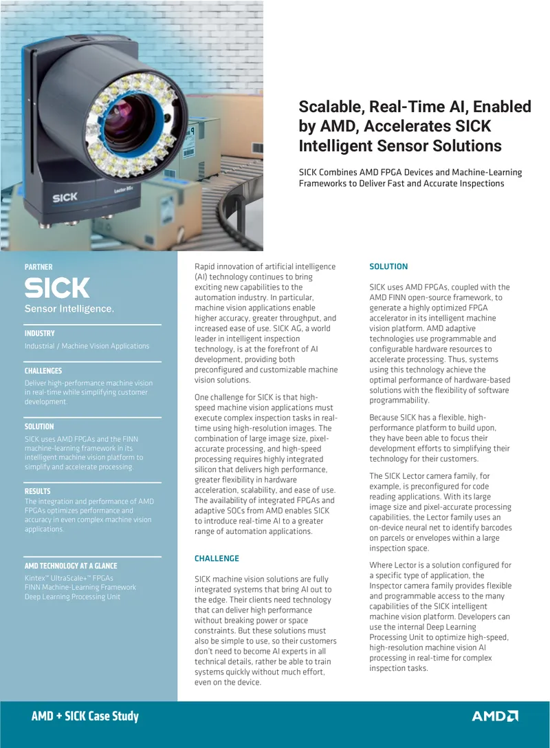 SICK and AMD Collaboration on Machine Vision Solutions