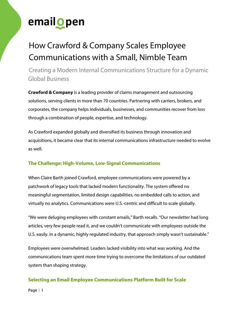 Crawford & Company's Employee Communications Transformation