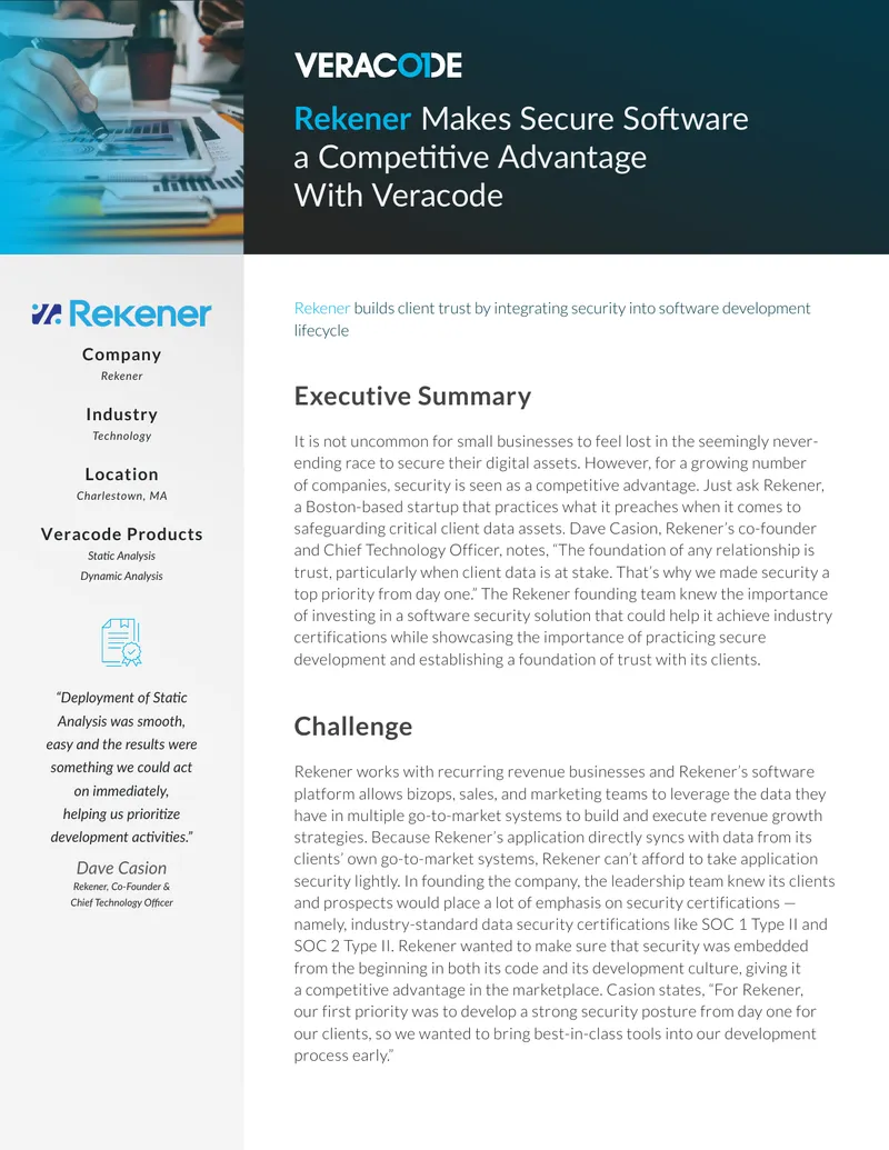 Rekener's Approach to Application Security and Compliance