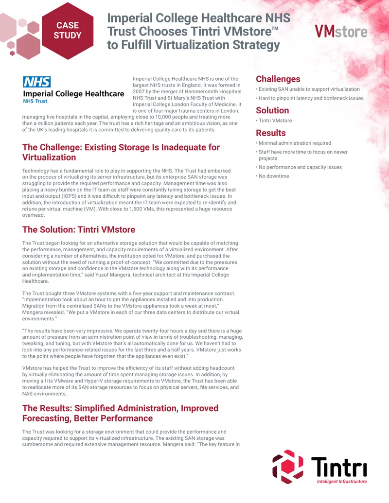 Imperial College Healthcare NHS Trust Virtualization Case Study