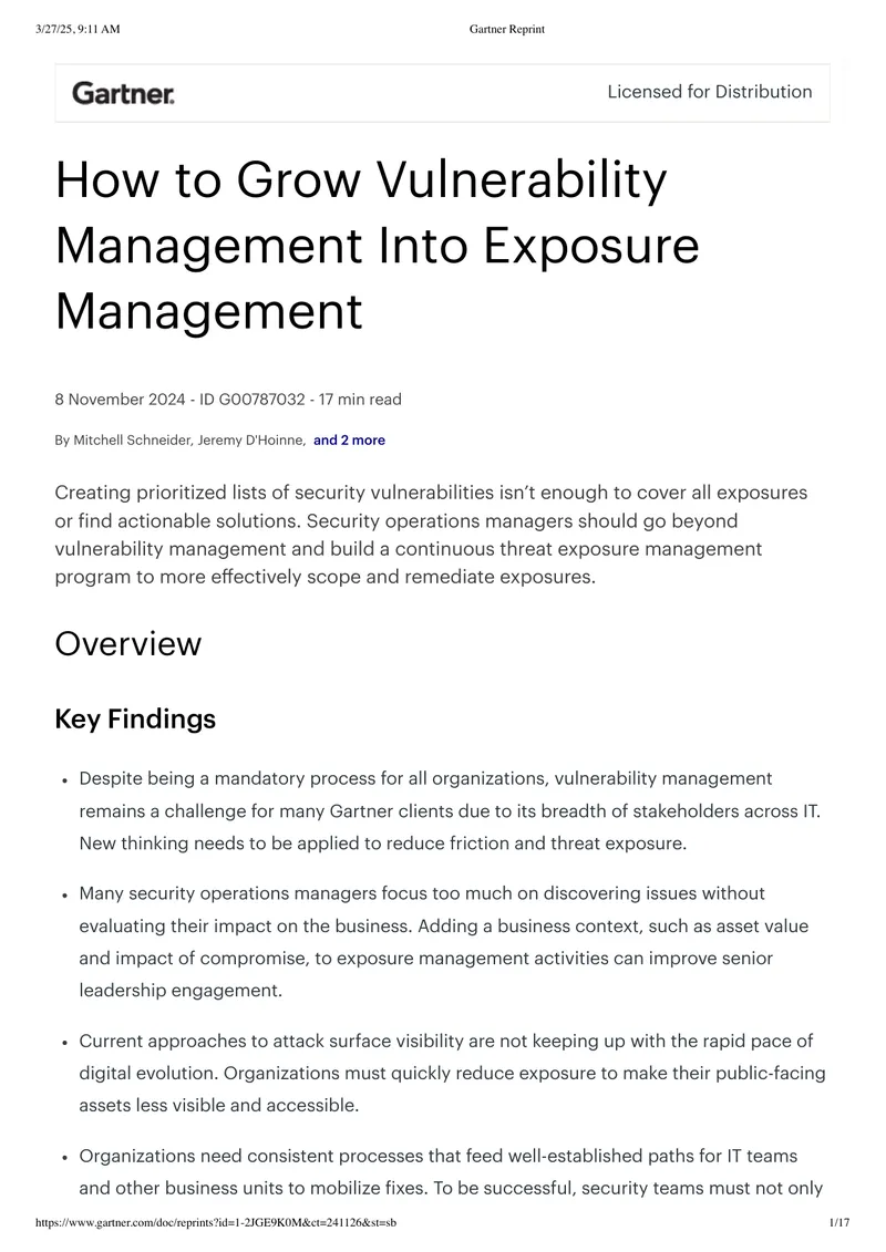 Continuous Threat Exposure Management Framework