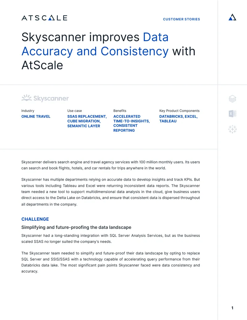 Skyscanner Data Accuracy Improvement with AtScale