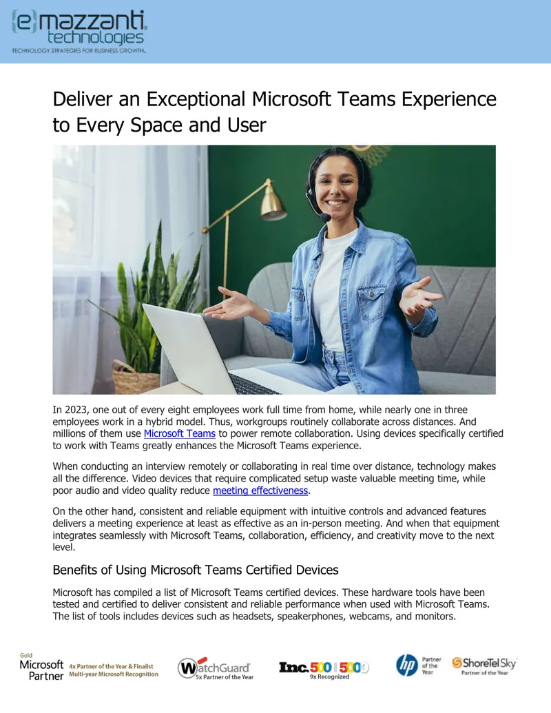 Microsoft Teams Certified Devices Selection Guide