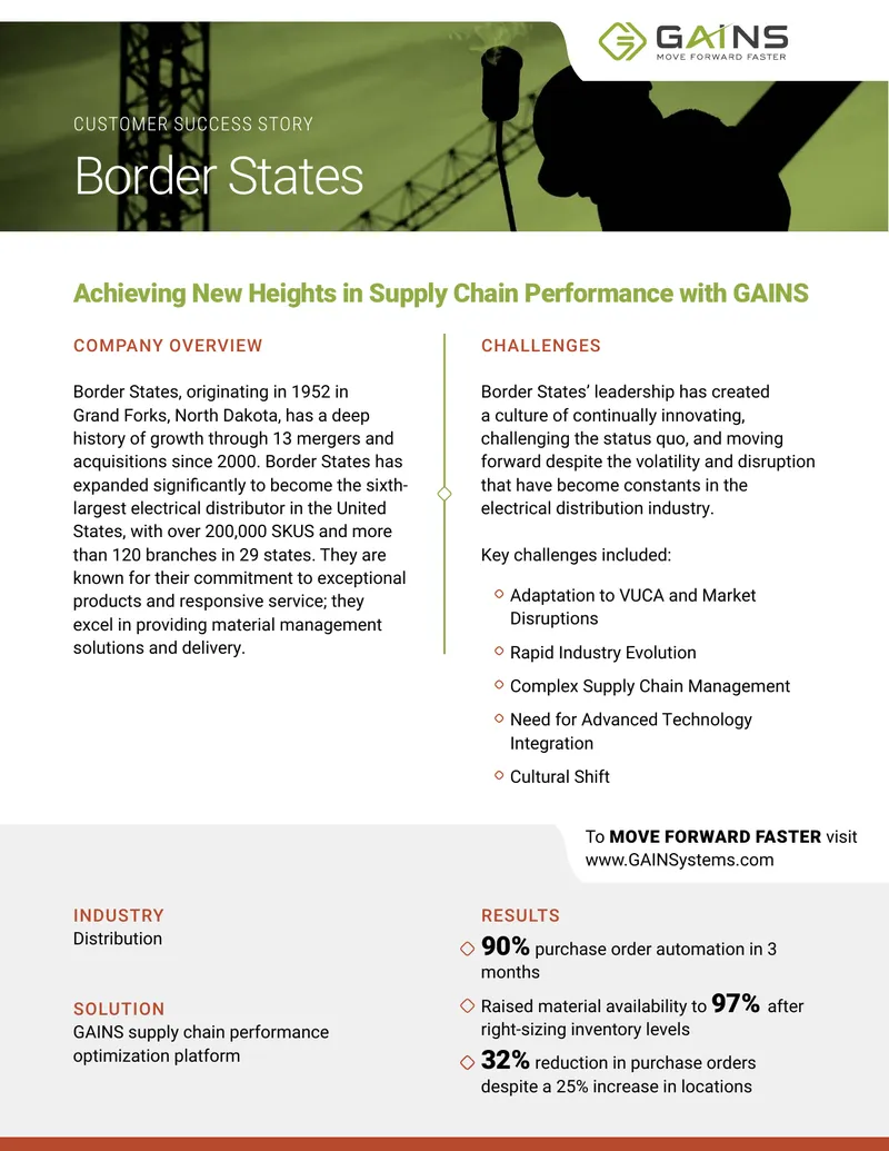 Border States Supply Chain Transformation Case Study
