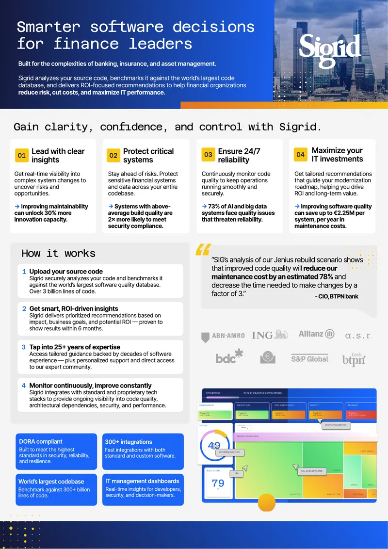 Software Quality Analysis for Financial Organizations