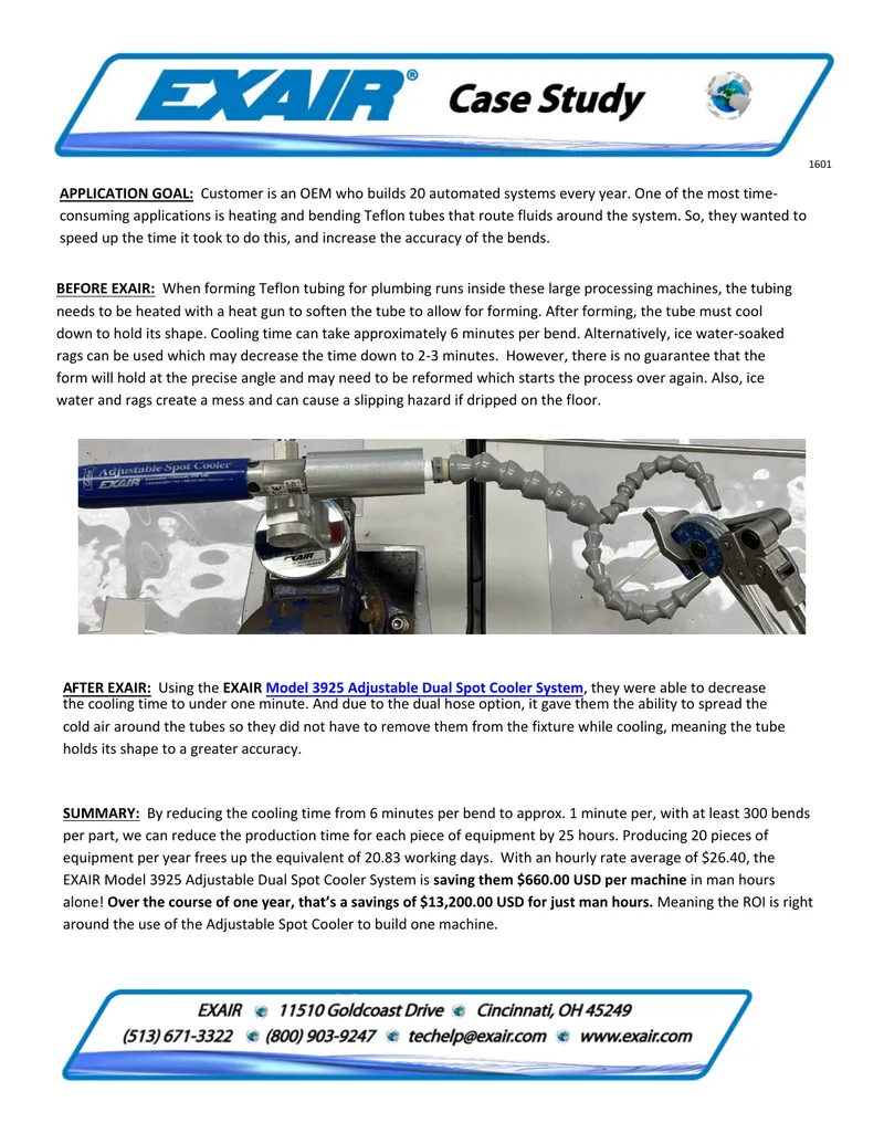 Efficiency Improvement in Teflon Tube Bending Process