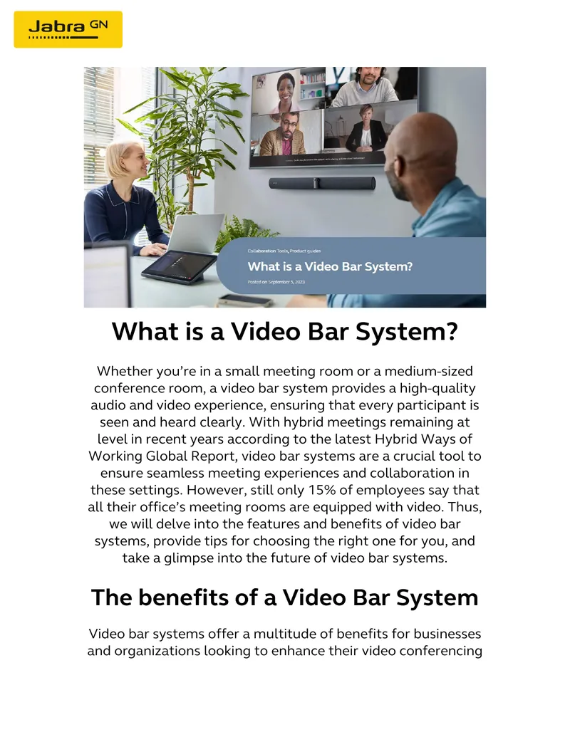 Video Bar System Features and Selection Guide
