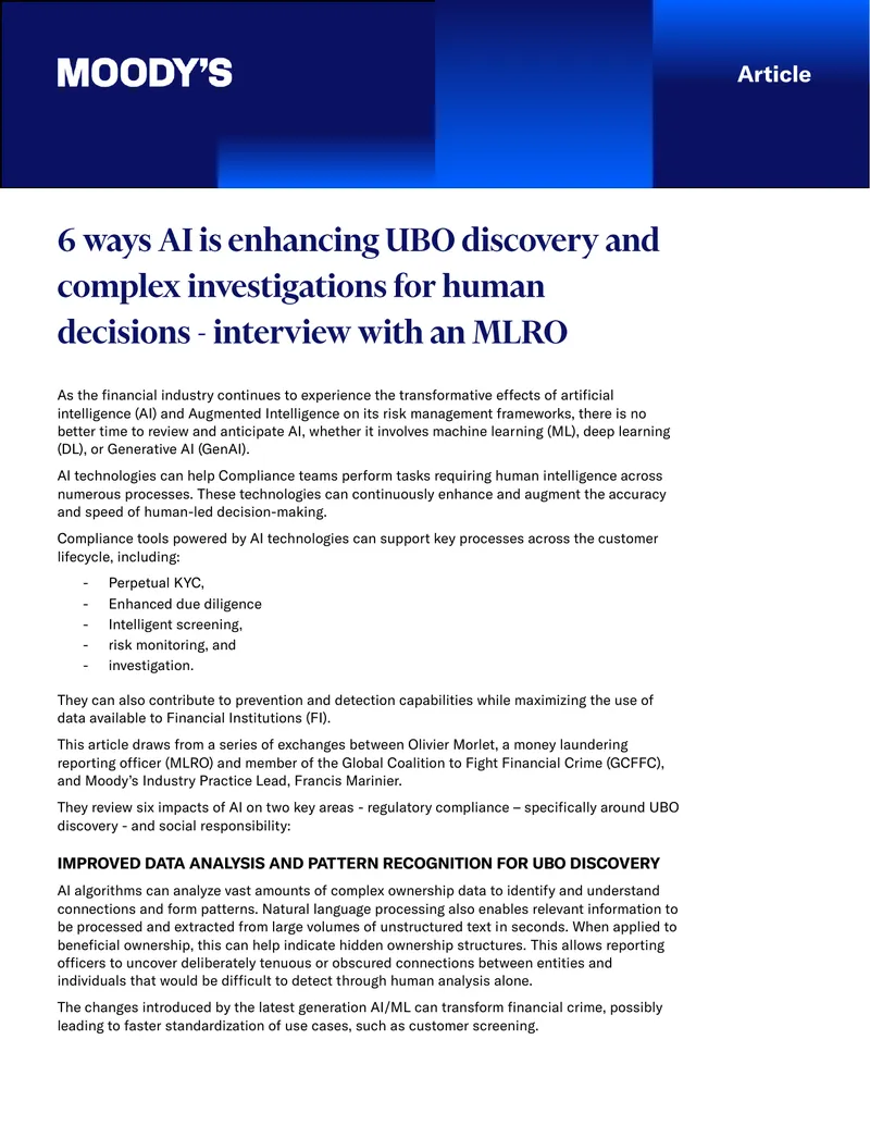 AI Enhancements in UBO Discovery and Investigations