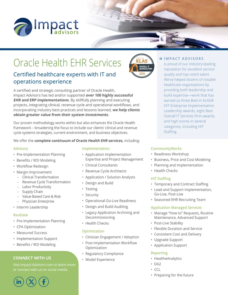 Oracle Health EHR Services Overview