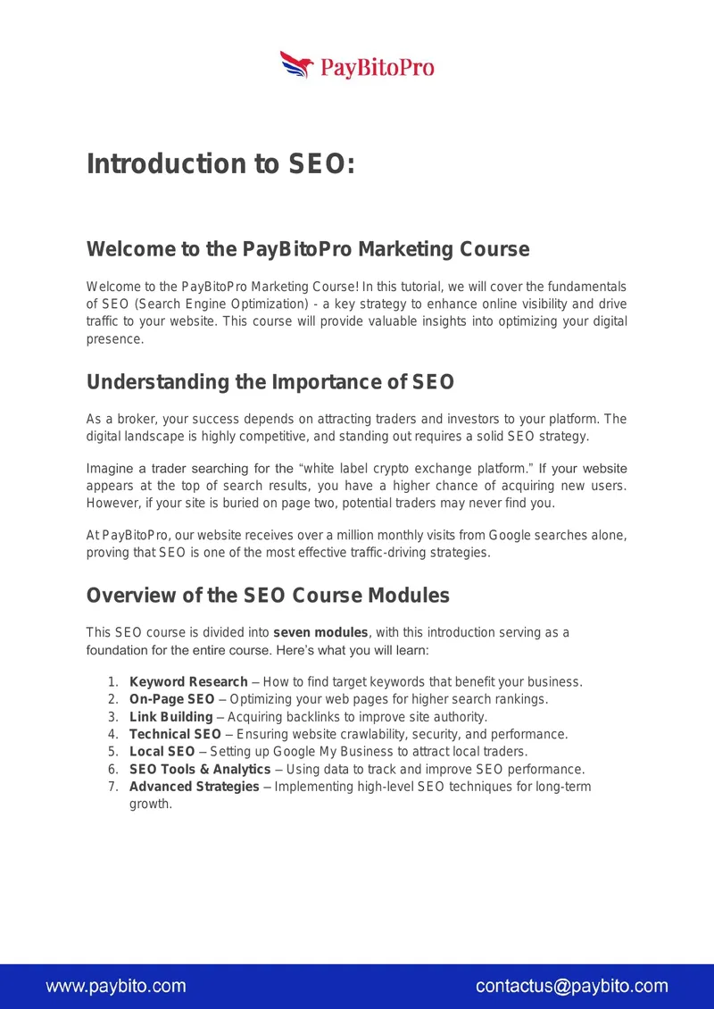 Introduction to SEO Marketing Course