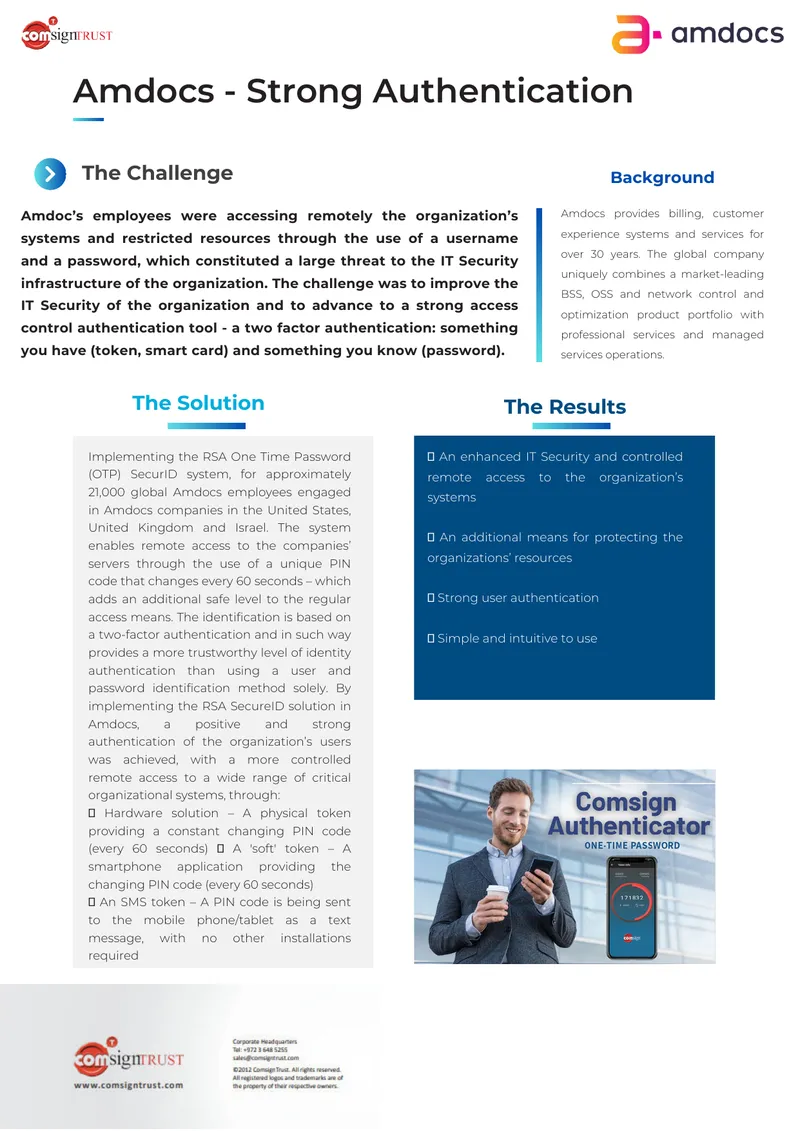 Amdocs Strong Authentication Implementation Guide