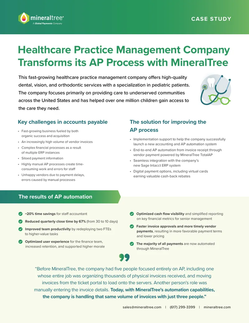Healthcare Management Company Accounts Payable Transformation
